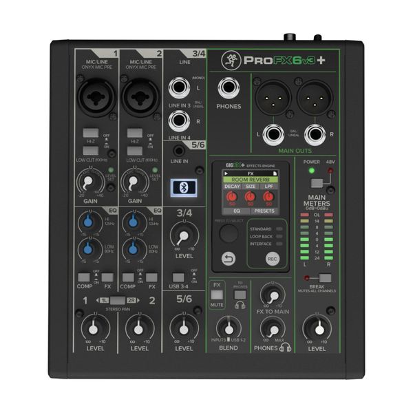 Mackie ProFX6v3+ 6-Kanals Analog Mikser med Bluetooth