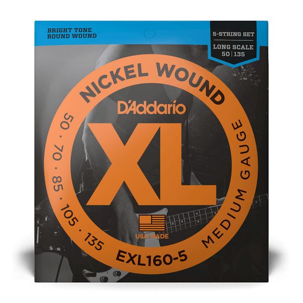D'Addario EXL160-5 Nickel Wound 5-String Bass (050-135)