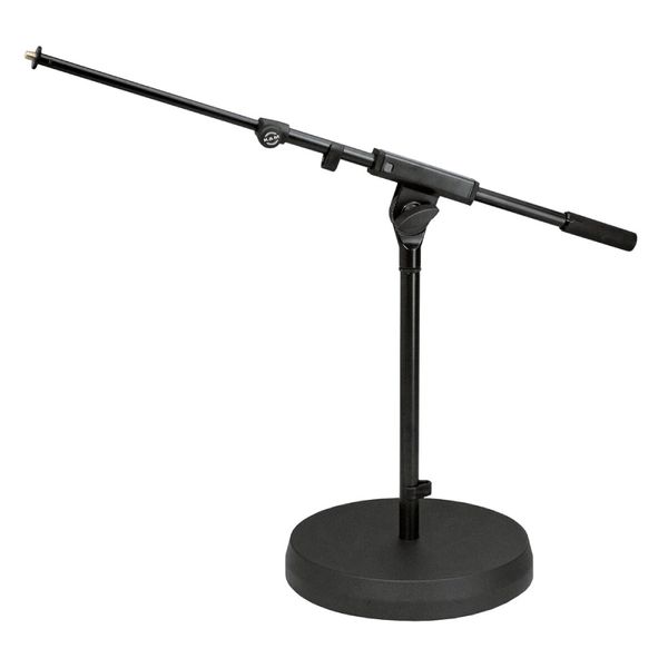 K&M 25960 Mikrofonstativ stor rund base m/galge
