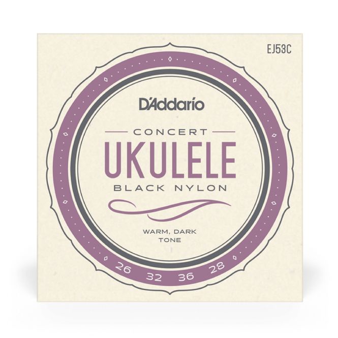 Hovedbilde D'Addario EJ53C Hawaii Concert Ukulele Strenger, Black Nylon