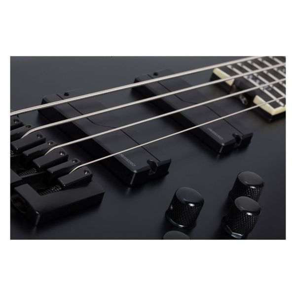 Schecter SLS Elite-4 Evil Twin Satin Black med hardcase